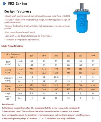 Beli KM3 Motor Rem Hidrolik 100ML / R Pengeboran Rig Motor Kebisingan Rendah online manufacture